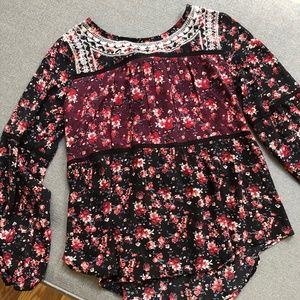 Black Floral long Sleeve top
